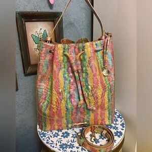 Brahmin Marlowe Saltwater Taffy  drawstring bucket Lrg bag